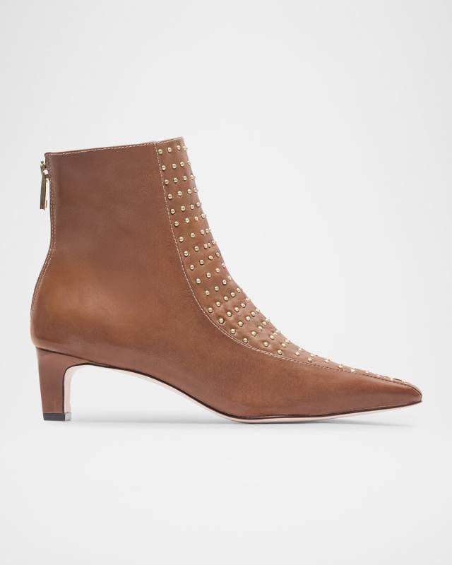Esme Stud Leather Ankle Booties